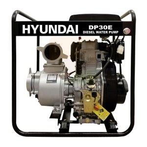 Αντλία Νερού πετρελαιοκίνητη Hyundai DP30E (μονοβάθμια 3″ – 60.000Lt/h) με μίζα & μπαταρία